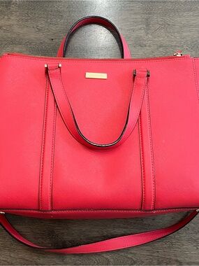 Gorgeous Coral/Red Kate Spade Tote Bag with Top Handles